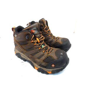 Merrell Mens Moab 2 Ventilator Mid Waterproof Comp Toe CSA Work Boot Brown 7W